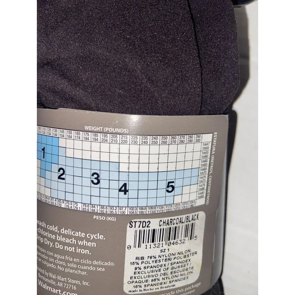 2 Secret Treasures Tights Control Top 4 Pairs Charcoal Black 60 Denier Size 1